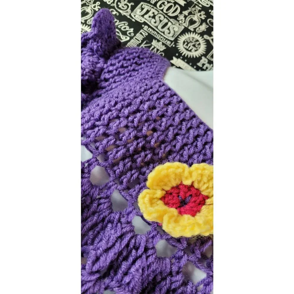 Vintage Crocheted Handmade Babydoll Dress Size Medium/Large